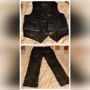 Womans Leather Vest And Pants